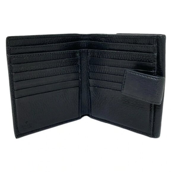 Auth GUCCI GG Marmont 456122 Black Leather - Double-hook Wallet - Picture 9 of 10